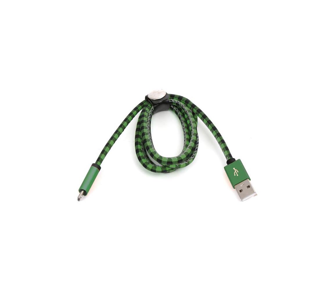 Platinet USB kabel USB A / Micro USB konektor 1m zelená PL0371