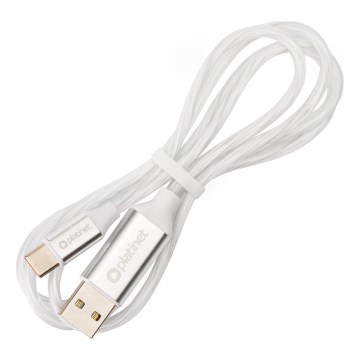 USB kabel USB-A / USB-C konektor s LED podsvícením 18W 1m bílá