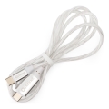 USB kabel USB-C / USB-C konektor s LED podsvícením 60W 1m bílá