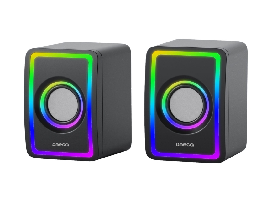 USB Reproduktory s RGB podsvícením 2x3W/5V černá