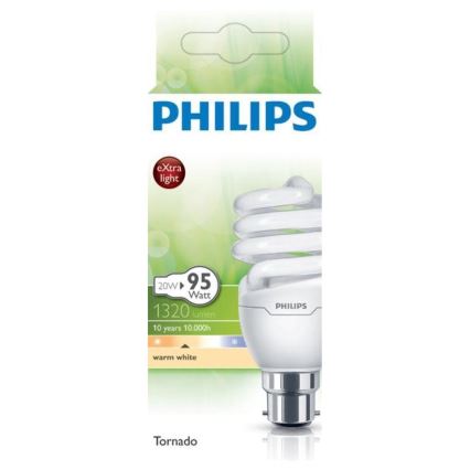 Úsporná žárovka Philips TORNADO B22/20W/230V 2700K