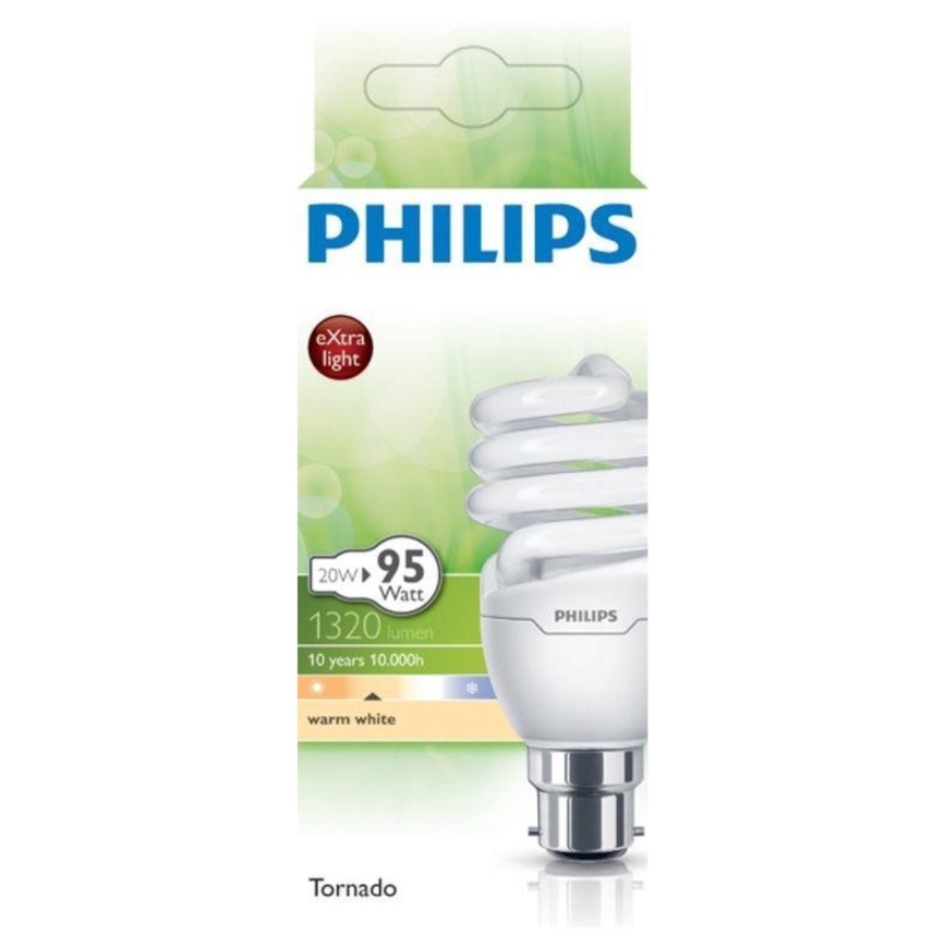 Úsporná žárovka Philips TORNADO B22/20W/230V 2700K
