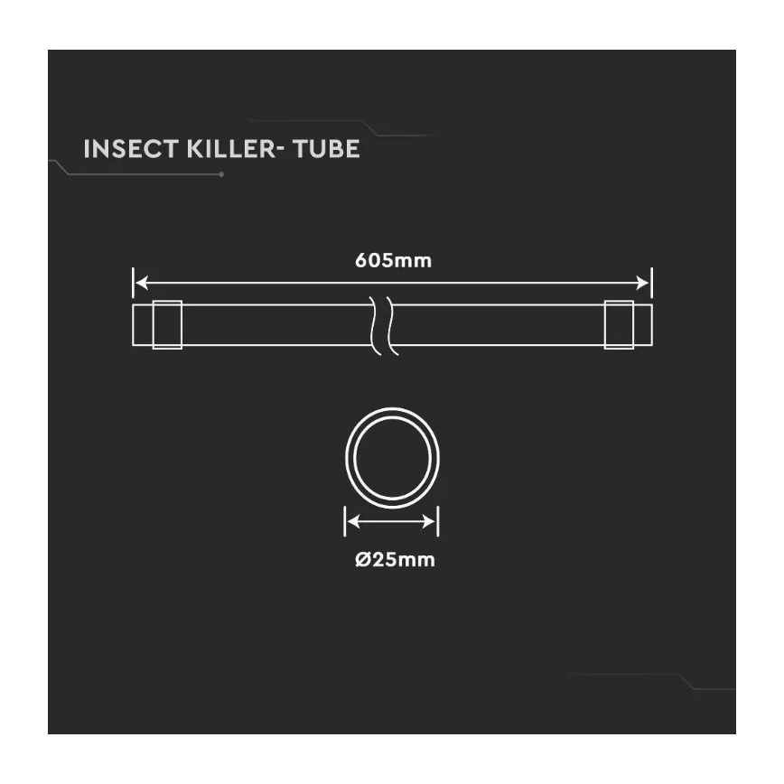UV Zářivková trubice pro elektrický lapač hmyzu T8 G13/20W/230V 60,5 cm