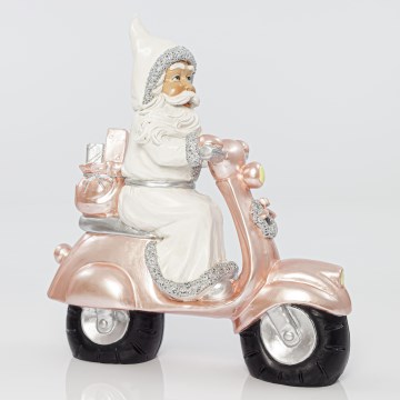 Vánoční dekorace 33 cm Santa s motocyklem