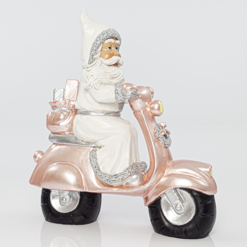 Vánoční dekorace 33 cm Santa s motocyklem