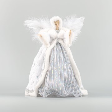 Vánoční dekorace 41 cm anděl stříbrná