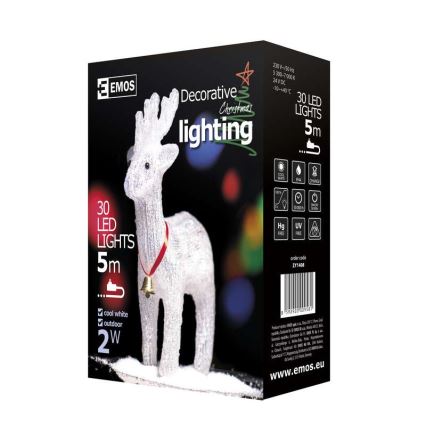 Vánoční dekorace venkovní XMAS 30xLED IP44