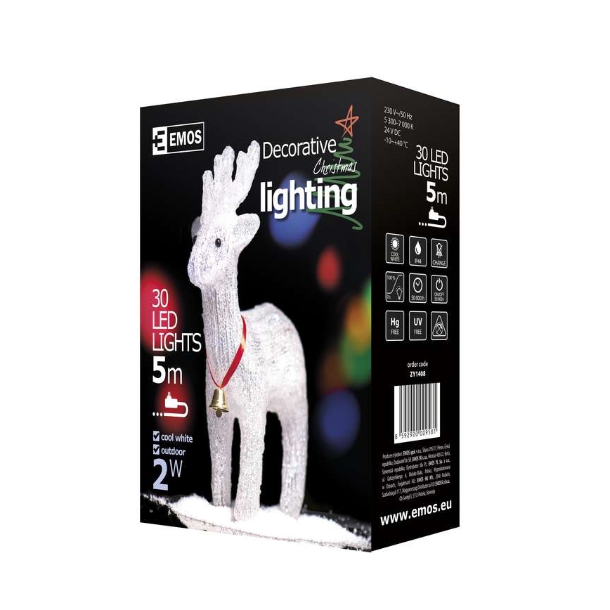 Emos ZY1408 - Vánoční dekorace venkovní SOB IP44 30xLED