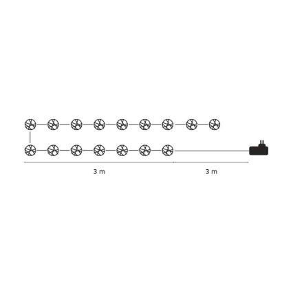 EMOS ZY1402 - Vánoční dekorace vnitřní IP20 Koule 3m 16xLED/1,2W/230V