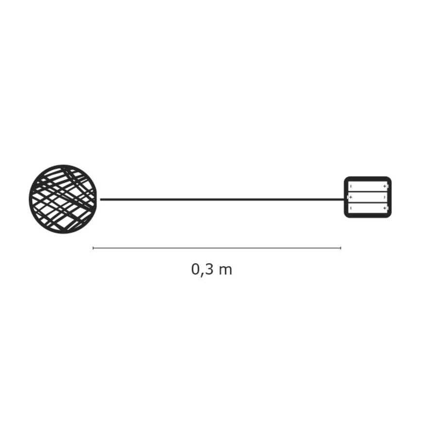 EMOS ZY1420 - Vánoční dekorace vnitřní IP20 Ratanové koule 20xLED/2W/4,5V