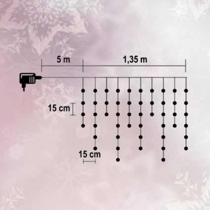 FK technics 5002312 - Vánoční řetěz vnitřní 1,35m 50xLED/230V