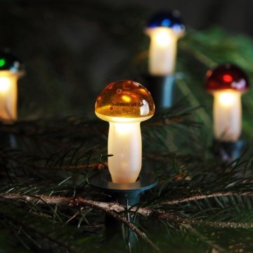 Vánoční řetěz TOADSTOOL 12xE10 10,7m teplá bílá, Vyrobeno v ČR
