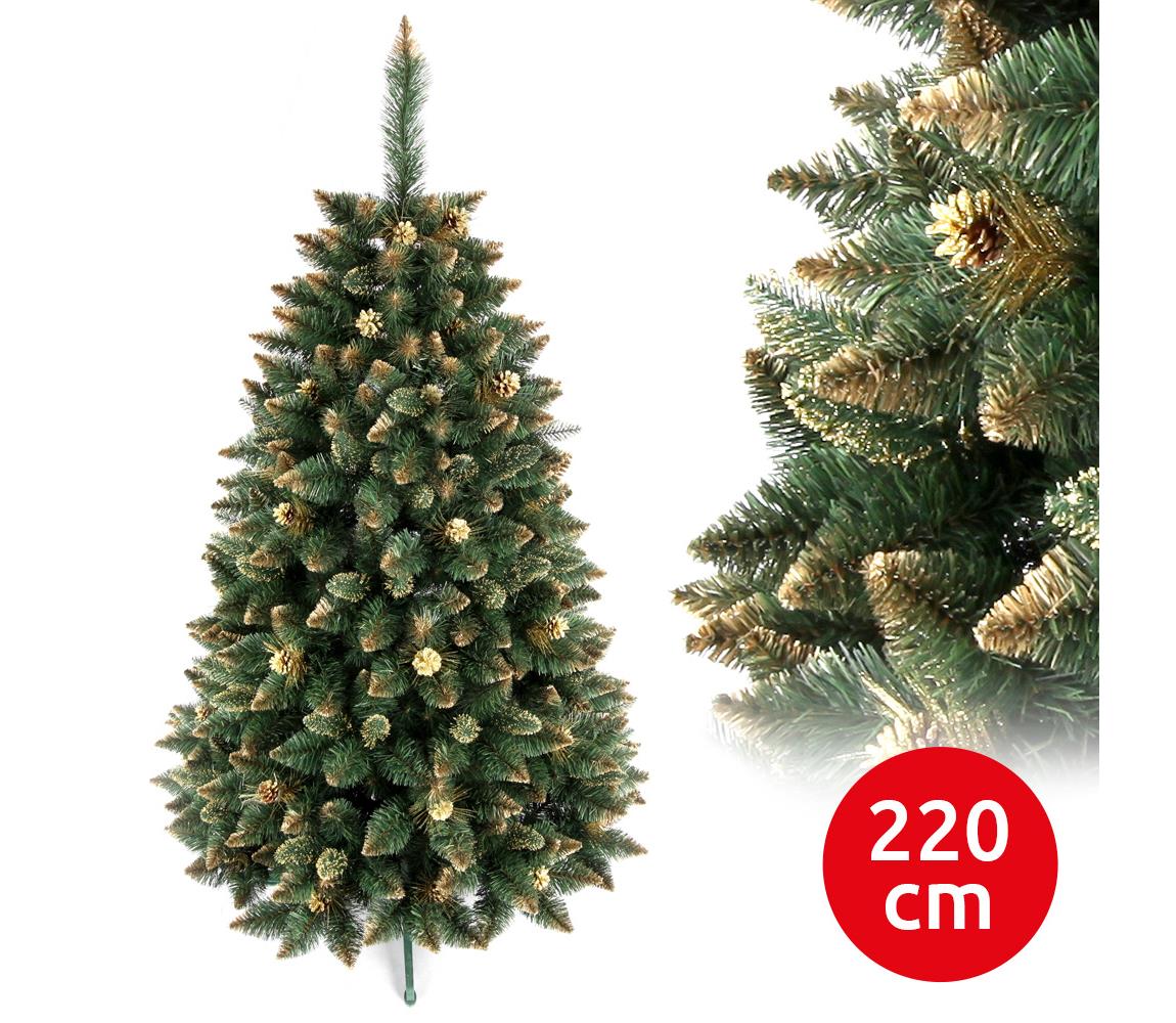 ANMA Vánoční stromek GOLD 220 cm borovice AM0049