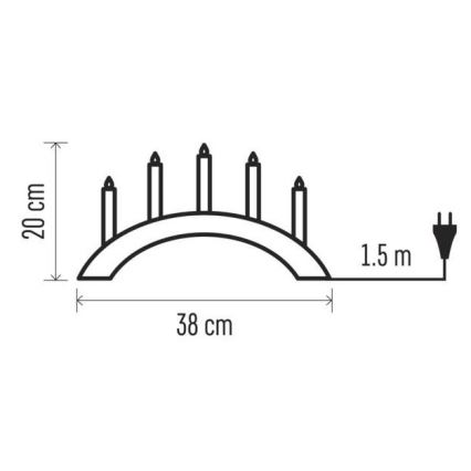 Vánoční svícen 5xE10/15W/230V bílá