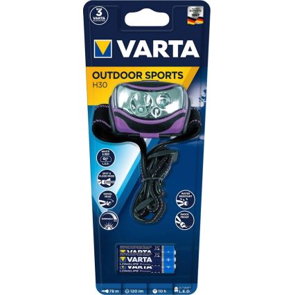 VARTA 18630 - LED Čelovka 2xLED/1W/3xAAA