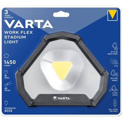 Varta 18647101401 - LED Přenosná svítilna WORK FLEX LED/12W/5V 5200mAh IP54