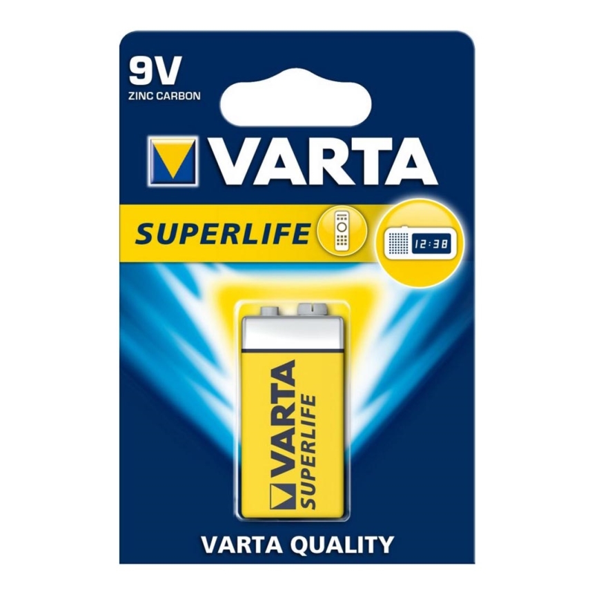 Varta 2022 - 1 ks Zinkouhlíková baterie SUPERLIFE 9V