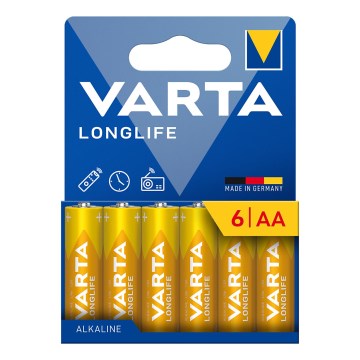 Varta 4106101736 - 6 ks Alkalické baterie LONGLIFE AA 1,5V