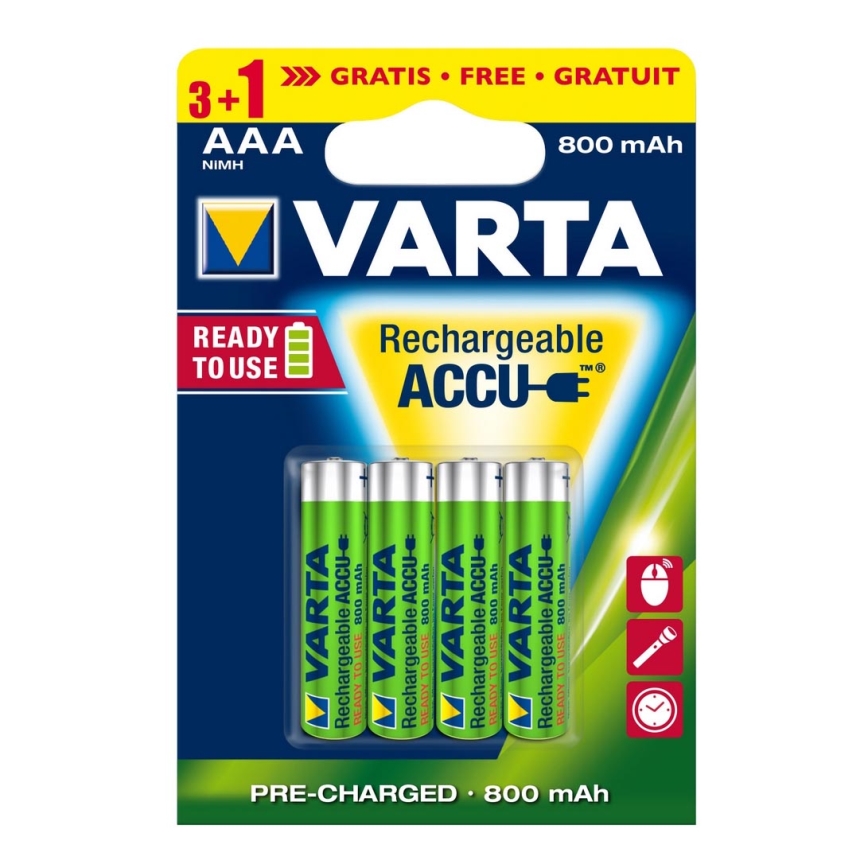 Varta 5670 - 3+1 ks Nabíjecí baterie ACCU AAA Ni-MH/800mAh/1,2V