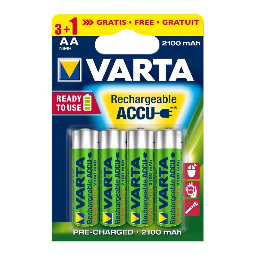 Varta 5675 - 3+1 ks Nabíjecí baterie ACCU AA Ni-MH/2100mAh/1,2V