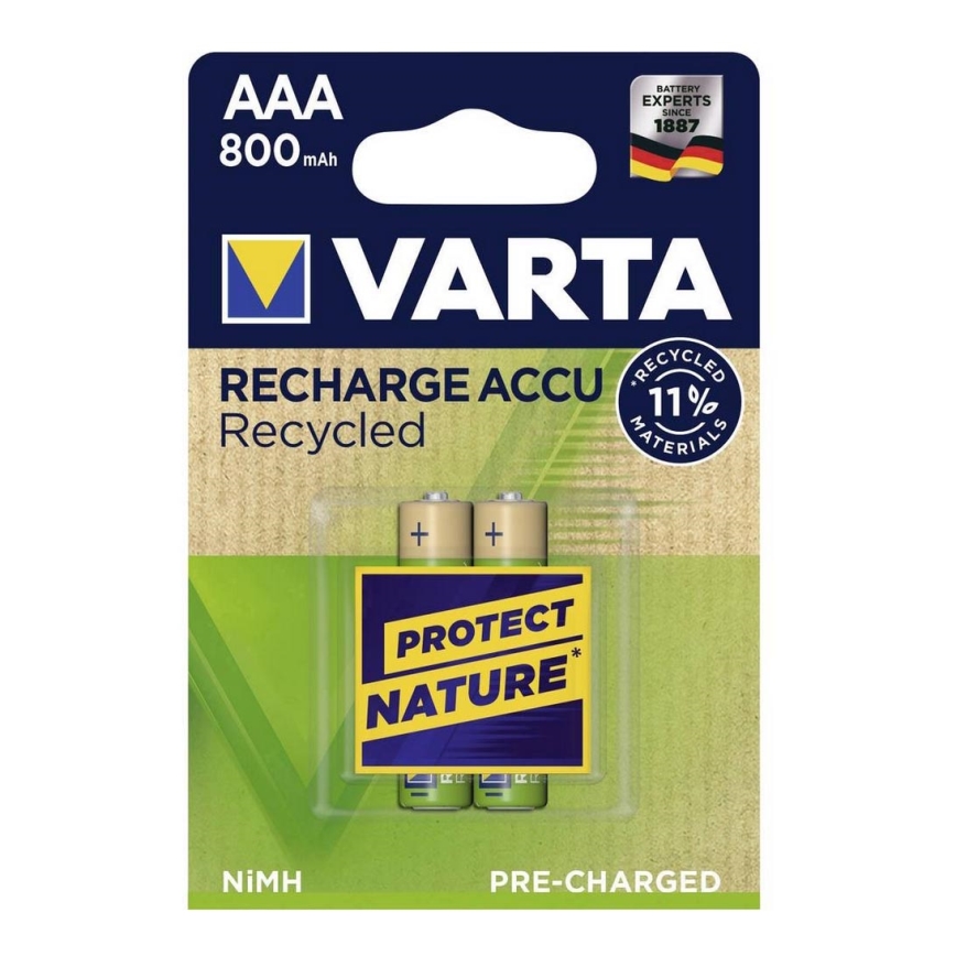 Varta 5681 - 2 ks Nabíjecí baterie ACCU RECYCLED AAA Ni-MH/800mAh/1,2V