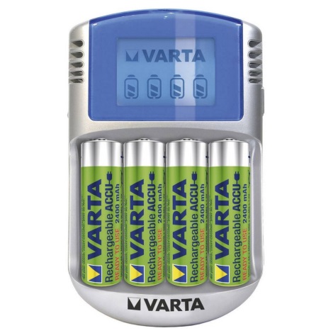 Varta 57070 - Nabíječka baterií LCD 4xAA/AAA 2400mAh 100-240V/12V/5V