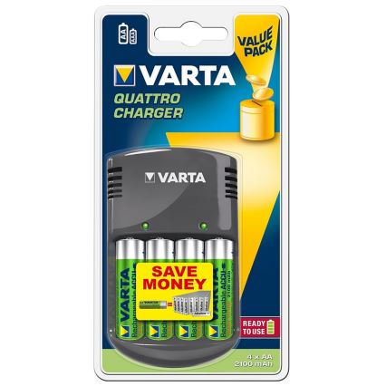 Varta 57617 - Nabíječka baterií QUATRO 4xAA/AAA 2100mAh 230V