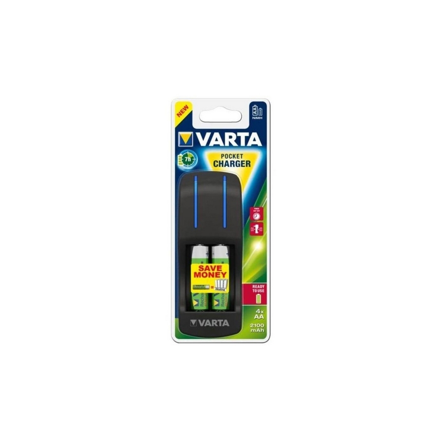 Varta 57642 - Nabíječka baterií POCKET 4xAA/AAA 2100mAh 100-240V