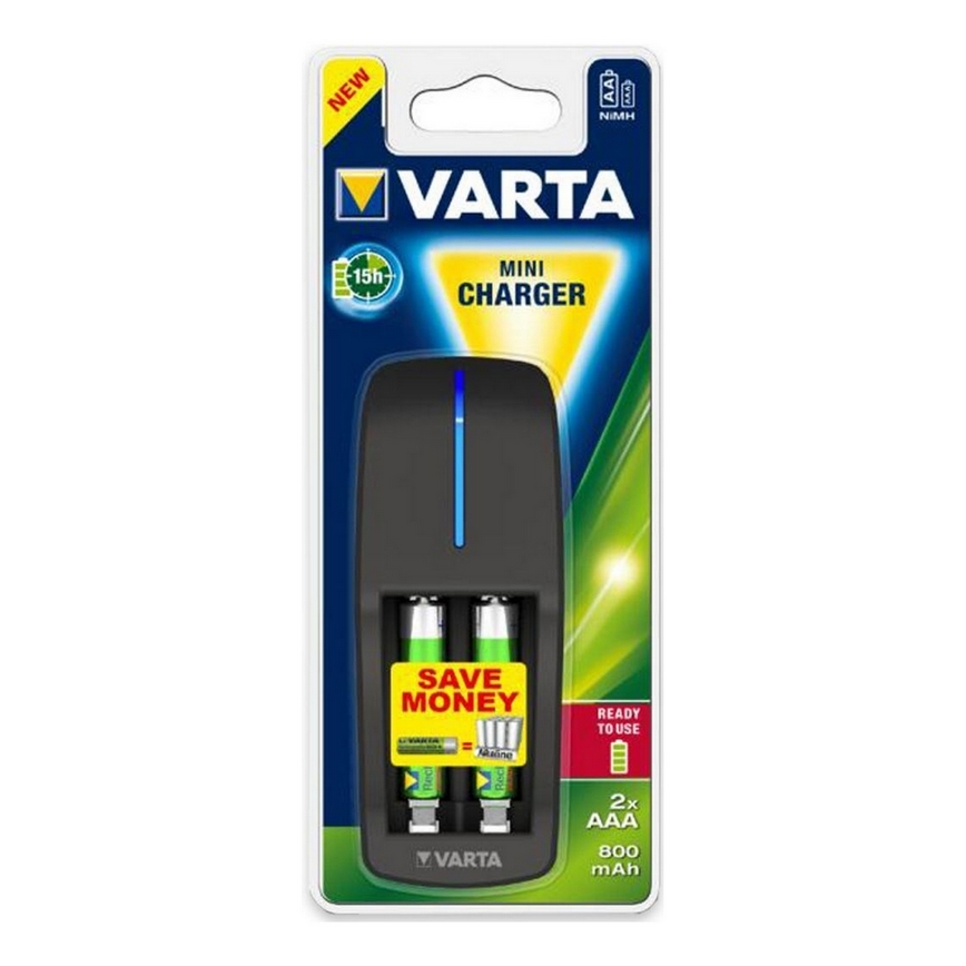 Varta 57646 - Nabíječka baterií MINI 2xAA/AAA 800mAh 230V