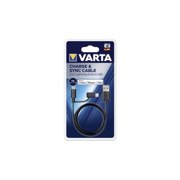 VARTA 57943 - USB kabel s konektorem Lightning a Micro USB
