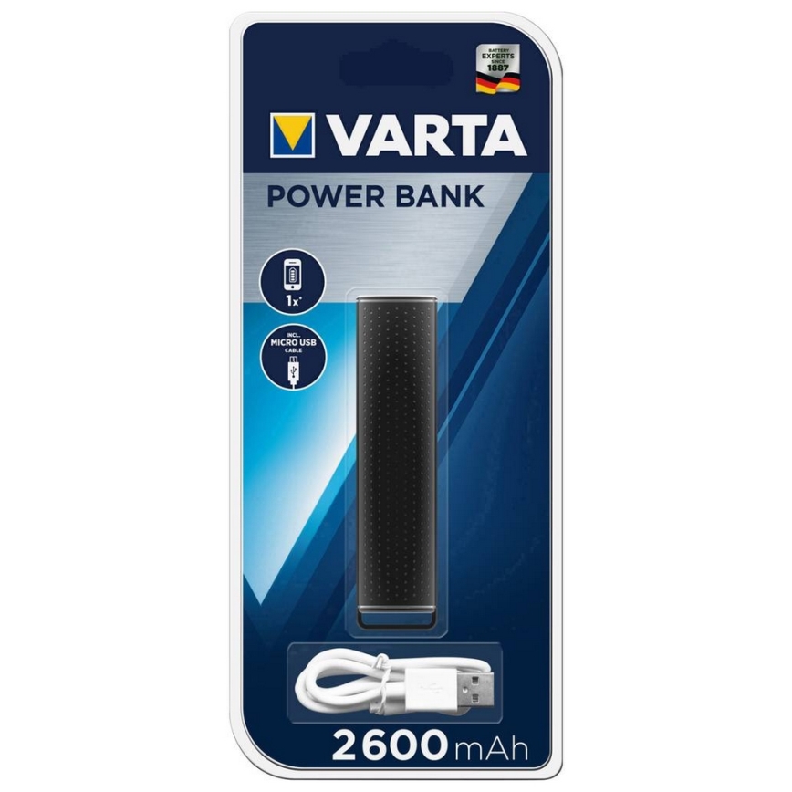 Varta 57959 - Power Bank 2600mAh/3,7V černá