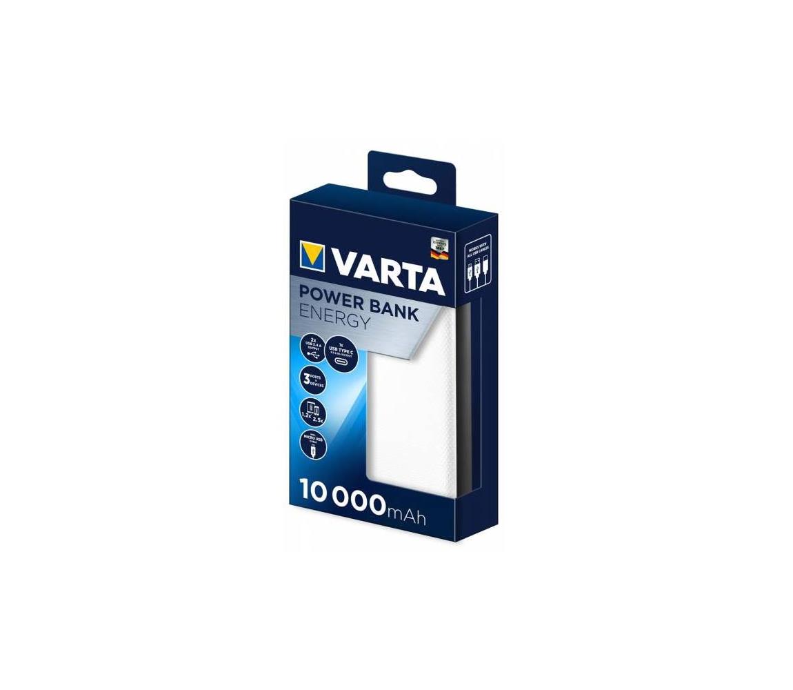 Varta Varta 57976101111 - Power Bank ENERGY 10000mAh/2x2,4V bílá VA0162