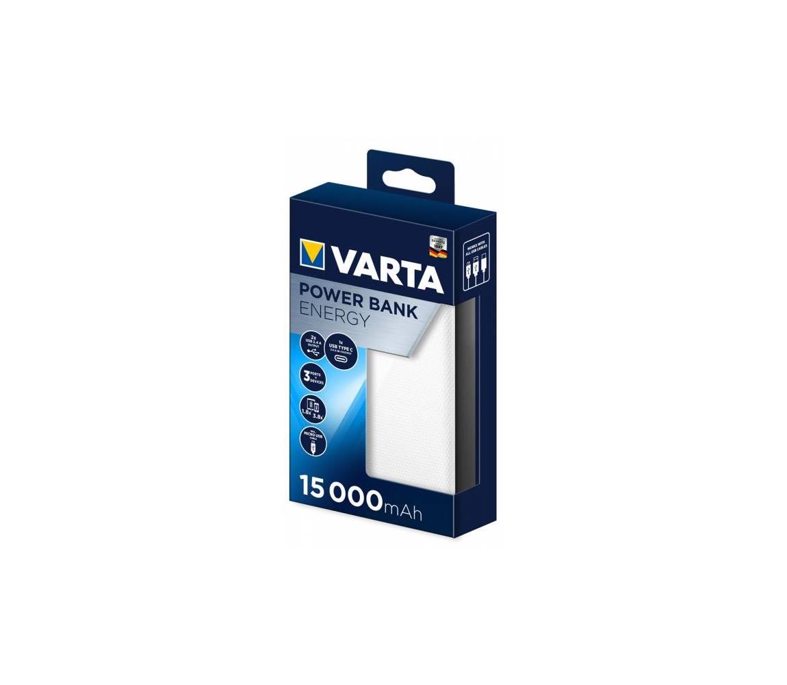 VARTA Varta 57977101111 - Power Bank ENERGY 15000mAh/2x2,4V bílá VA0163