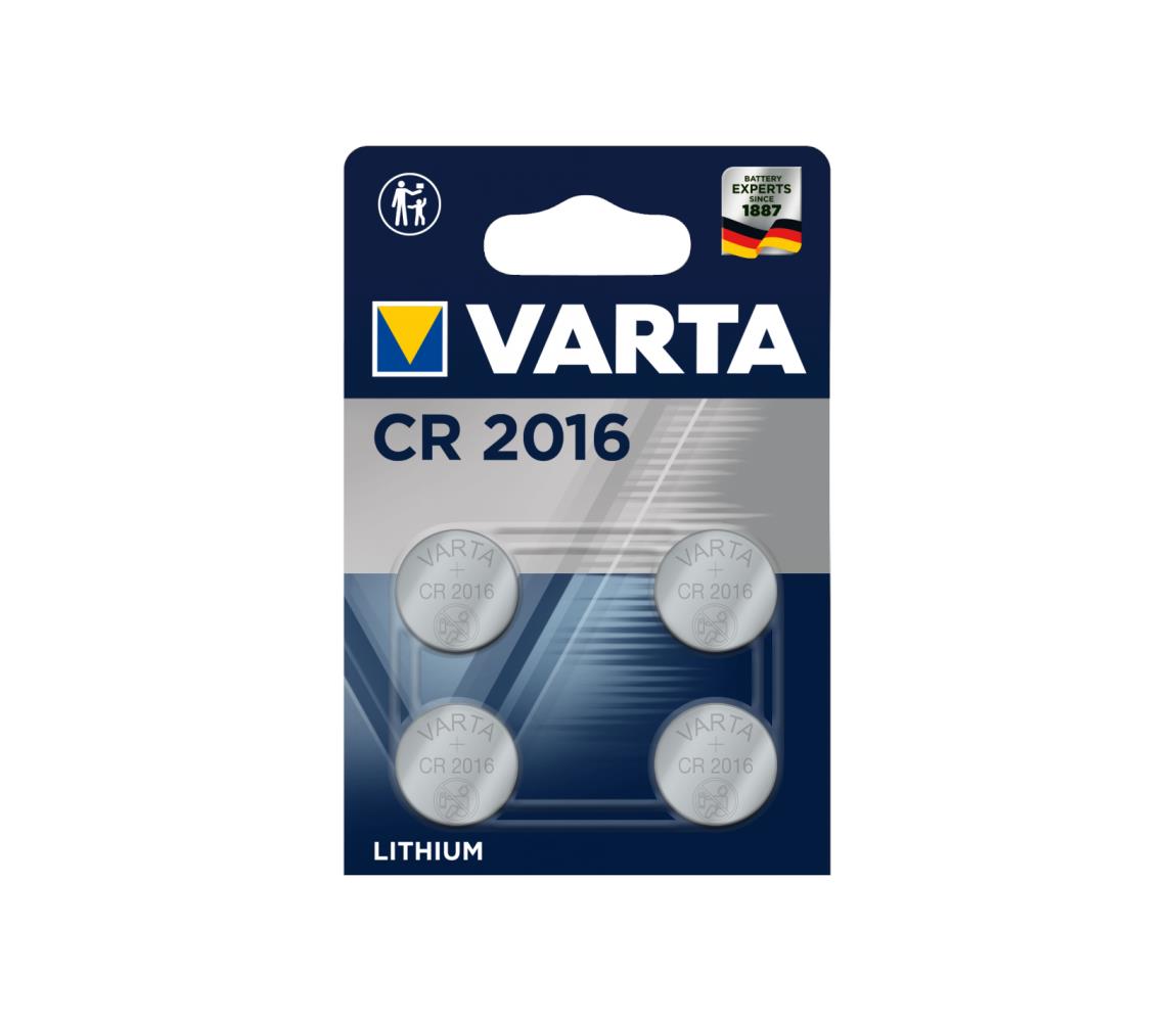 VARTA Varta 6016101404 - 4 ks Lithiová baterie knoflíková ELECTRONICS CR2016 3V VA0207