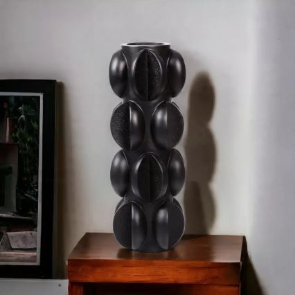 Váza 37x15 cm pryskyřice/matná černá
