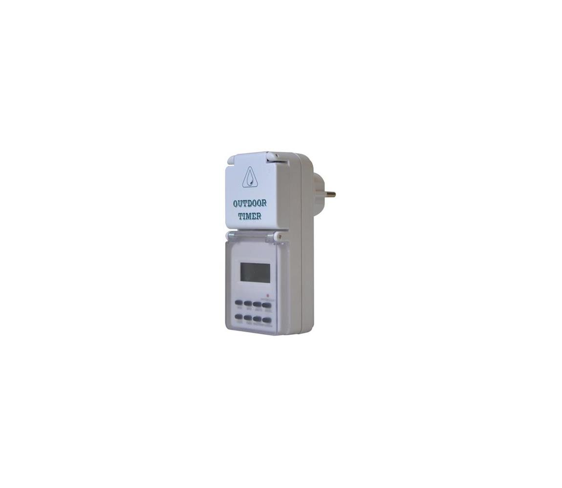 Geti Venkovní časový spínač digitální týdenní 16A/230V IP44 200 mAh TI0047