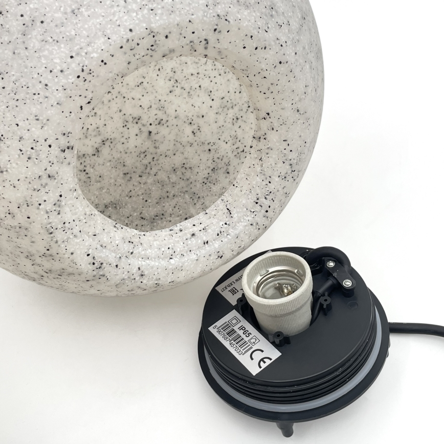 Venkovní dekorační svítidlo LUMISTONE 1xE27/15W/230V IP65 pr. 25 cm