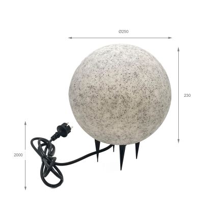 Venkovní dekorační svítidlo LUMISTONE 1xE27/15W/230V IP65 pr. 25 cm