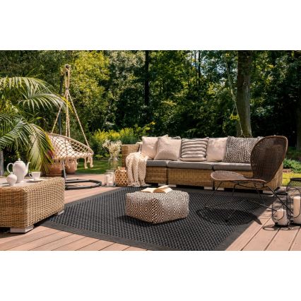 Venkovní koberec EXPRESS NEW OUTDOOR 120x160 cm antracit/hnědá