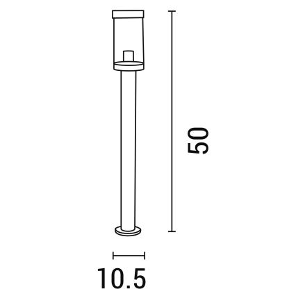 Venkovní lampa 1xE27/15W/230V 50 cm IP44 černá