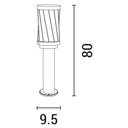 Venkovní lampa 1xE27/15W/230V 80 cm IP44 černá