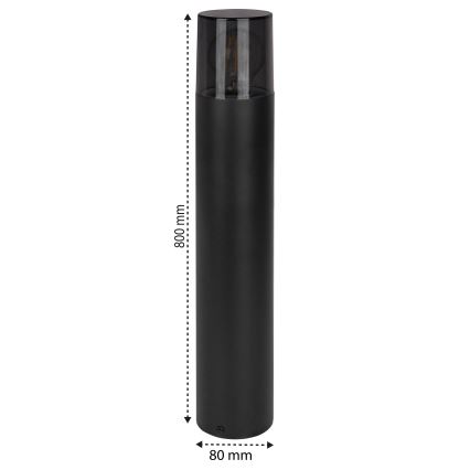 Venkovní lampa 1xE27/40W/230V IP44 80 cm černá/kouřová