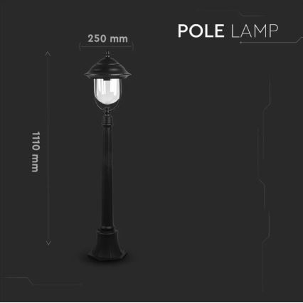 Venkovní lampa 1xE27/60W/230V 111 cm IP44