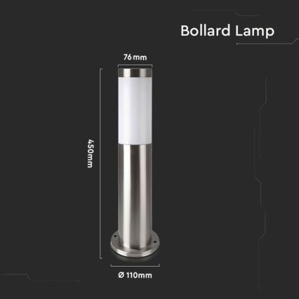 Venkovní lampa 1xE27/60W/230V IP44 45cm matný chrom