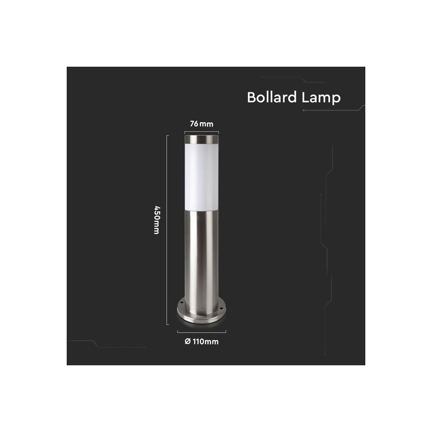Venkovní lampa 1xE27/60W/230V IP44 45cm matný chrom