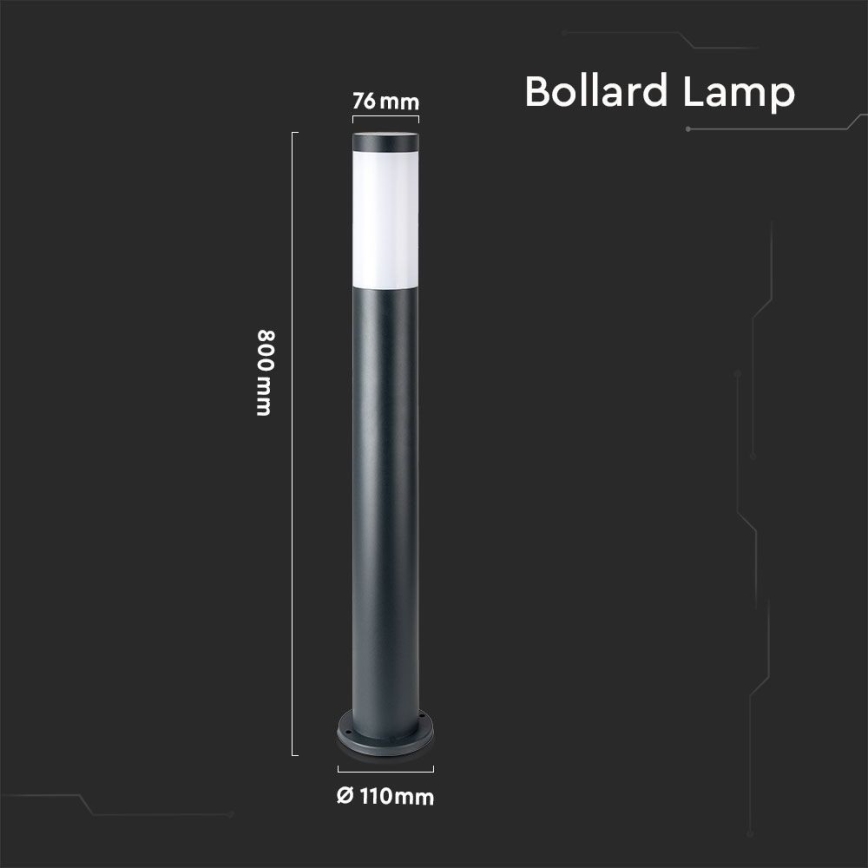 Venkovní lampa 1xE27/60W/230V IP44 80cm antracit