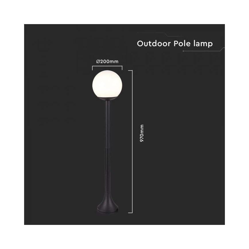 Venkovní lampa 1xE27/60W/230V IP44 97 cm černá