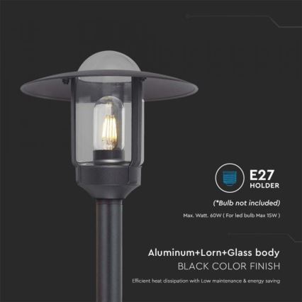 Venkovní  lampa 1xE27/60W/230V IP44 černá