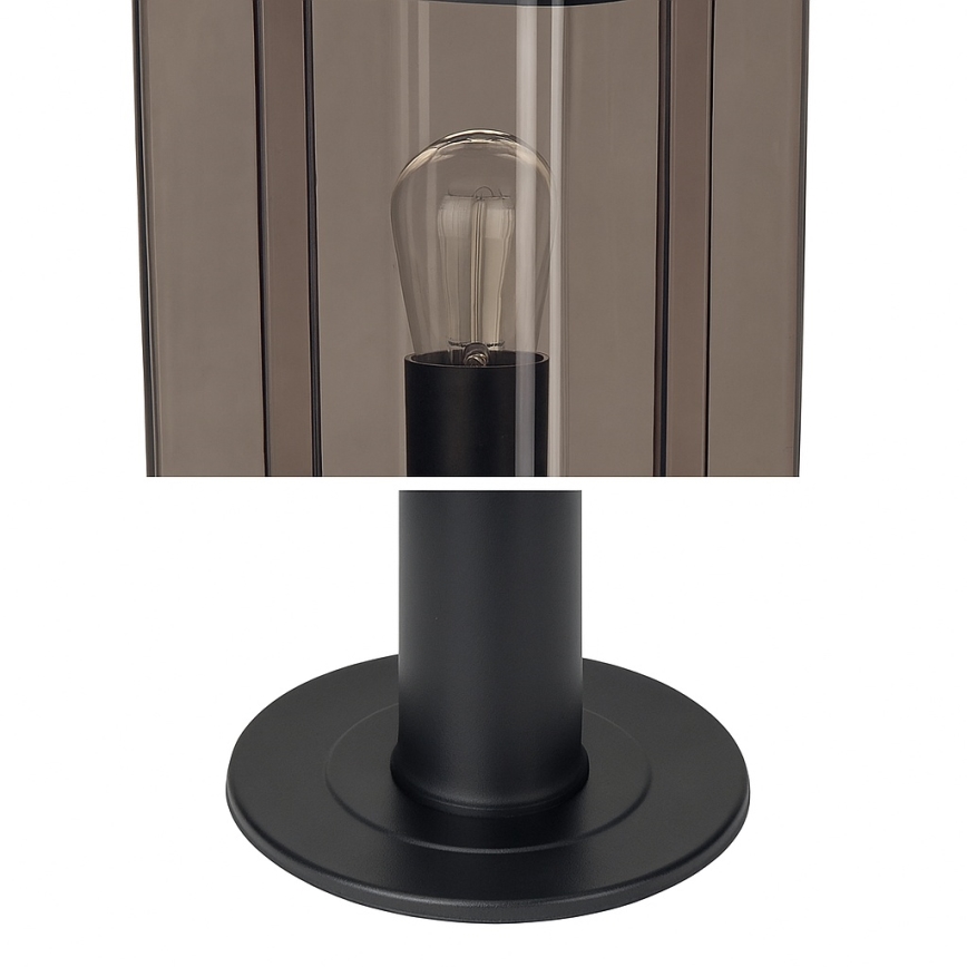 Venkovní lampa 1xE27/60W/230V IP44 černá/kouřová hnědá