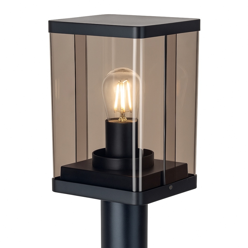 Venkovní lampa 1xE27/60W/230V IP44 černá/kouřová hnědá